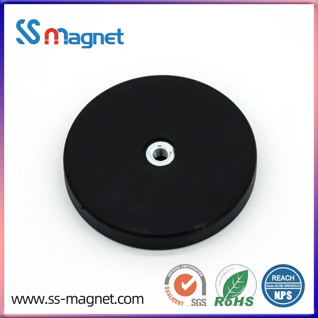 Neodymium NdFeB D88mm D66mm D32mmmagnetic Holder Rubber Coated Pot Magnet