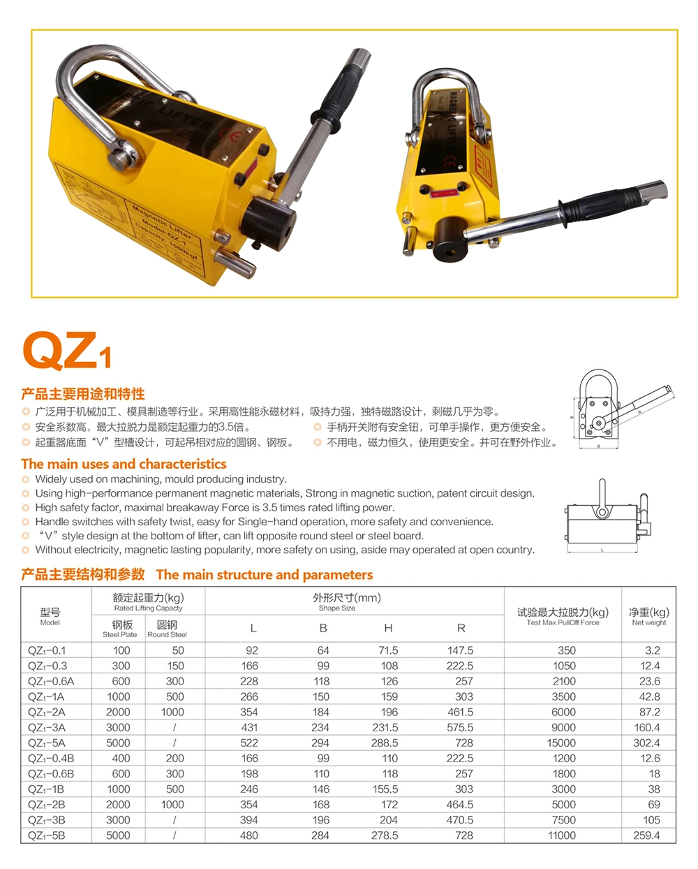 Low Price 2000kg 2 Ton Lifting Magnet Pml Permanent Magnetic Lifter